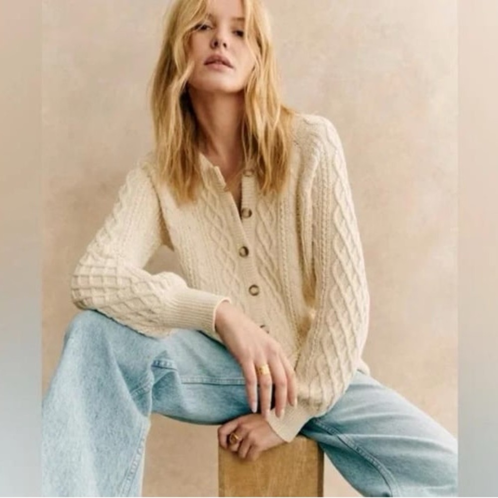 Sezane Andie Cardigan - Cream - S